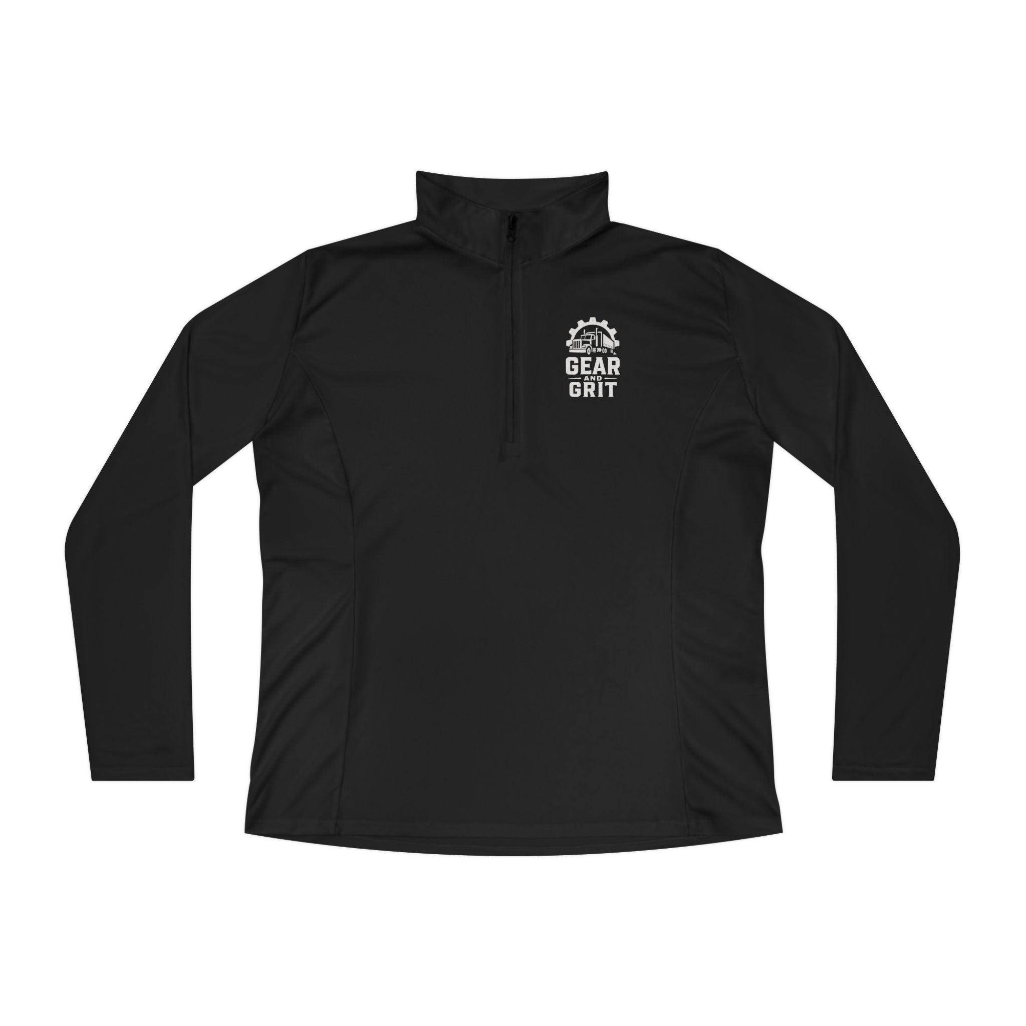 Truck-Hers Quarter-Zip Pullover – 'We Don't Follow Roads' Women's Trucking Graphic