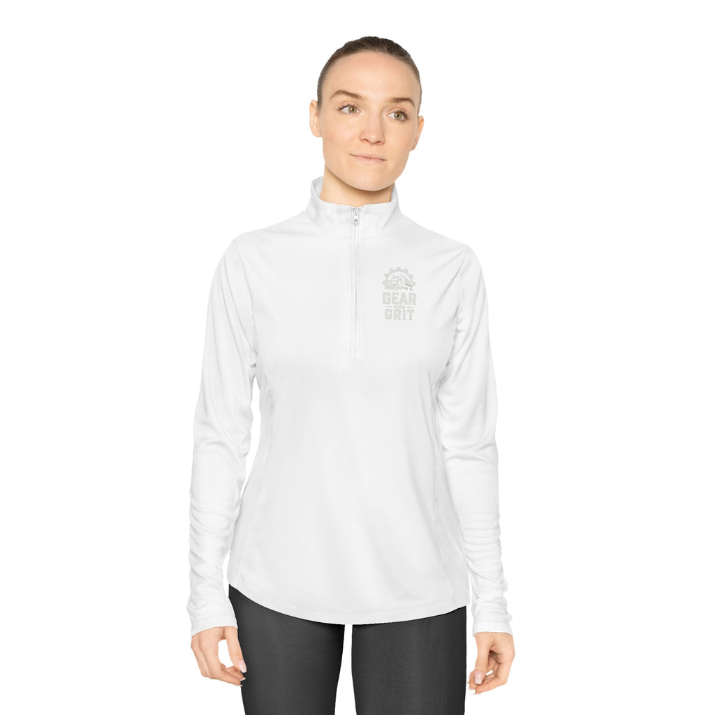 Truck-Hers Quarter-Zip Pullover – 'We Don't Follow Roads' Women's Trucking Graphic