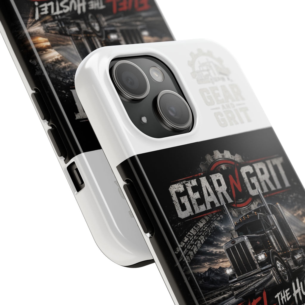 Gear N Grit Truck Driver Tough Phone Case — "Fuel the Hustle" with American Flag