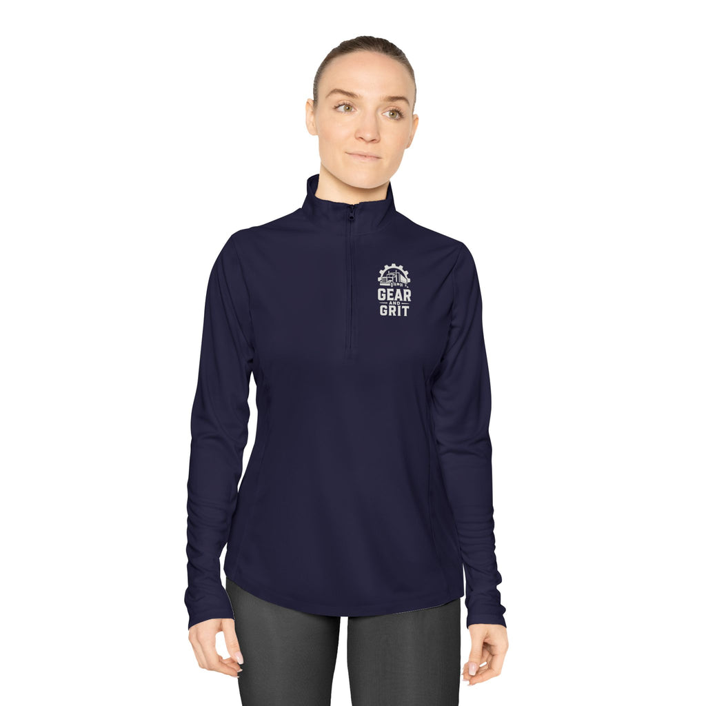Truck-Hers Quarter-Zip Pullover – 'We Don't Follow Roads' Women's Trucking Graphic