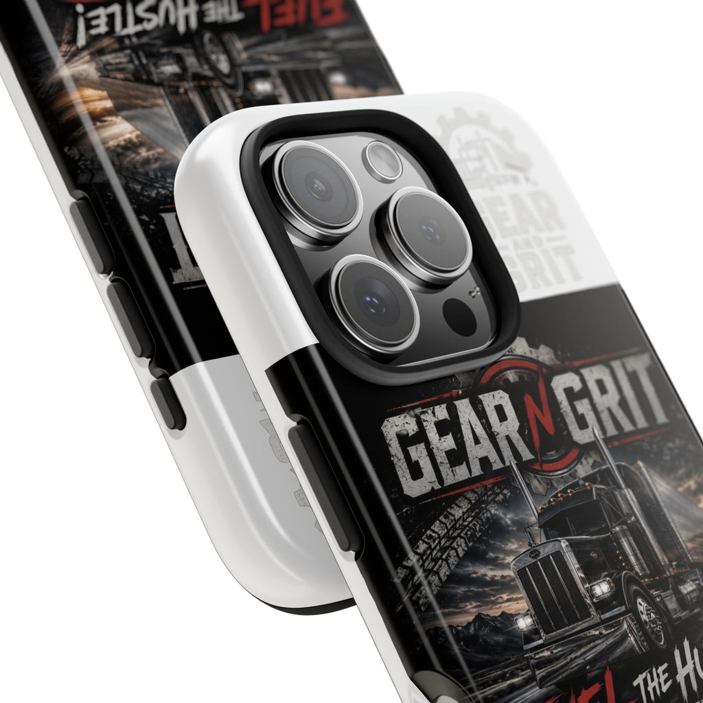 Gear N Grit Truck Driver Tough Phone Case — "Fuel the Hustle" with American Flag