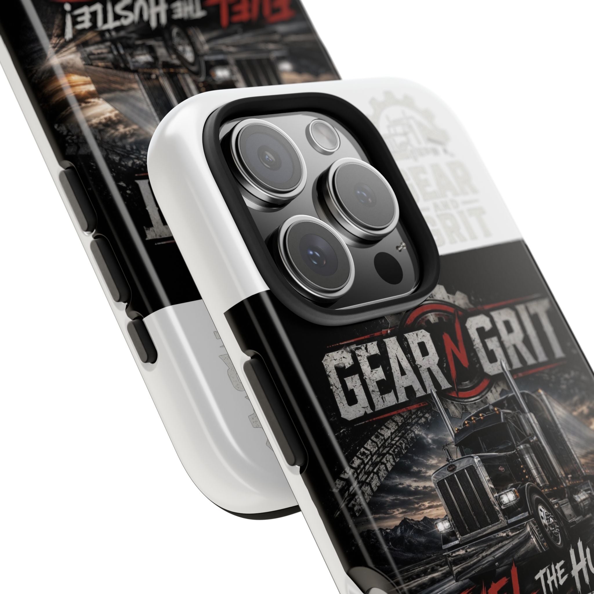 Gear N Grit Truck Driver Tough Phone Case — "Fuel the Hustle" with American Flag