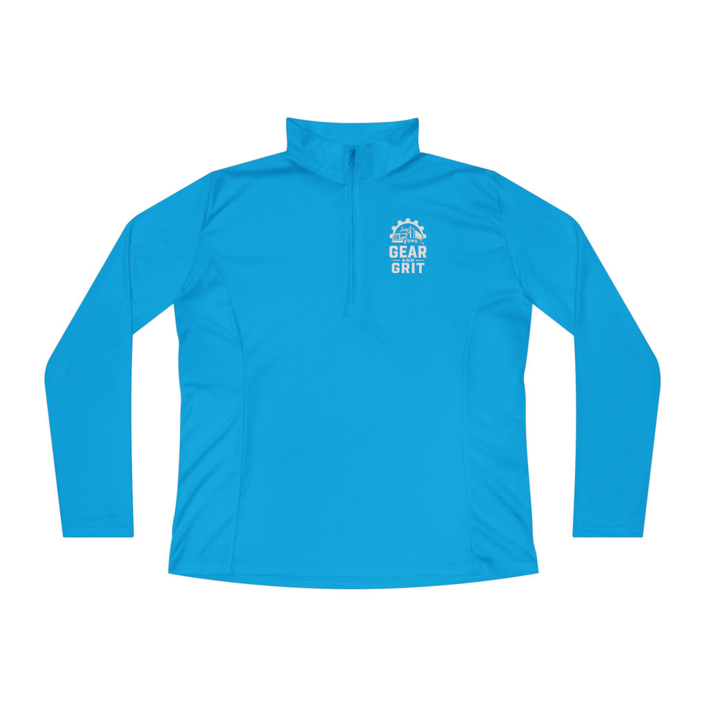 Truck-Hers Quarter-Zip Pullover – 'We Don't Follow Roads' Women's Trucking Graphic
