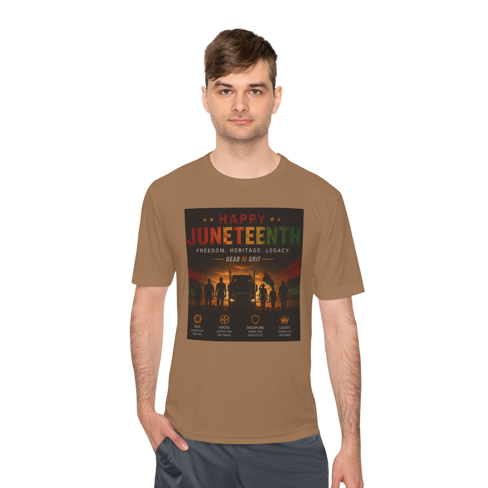 Gear & Grit Long Haul Performance Tee — Unisex Moisture-Wicking Trucker Shirt