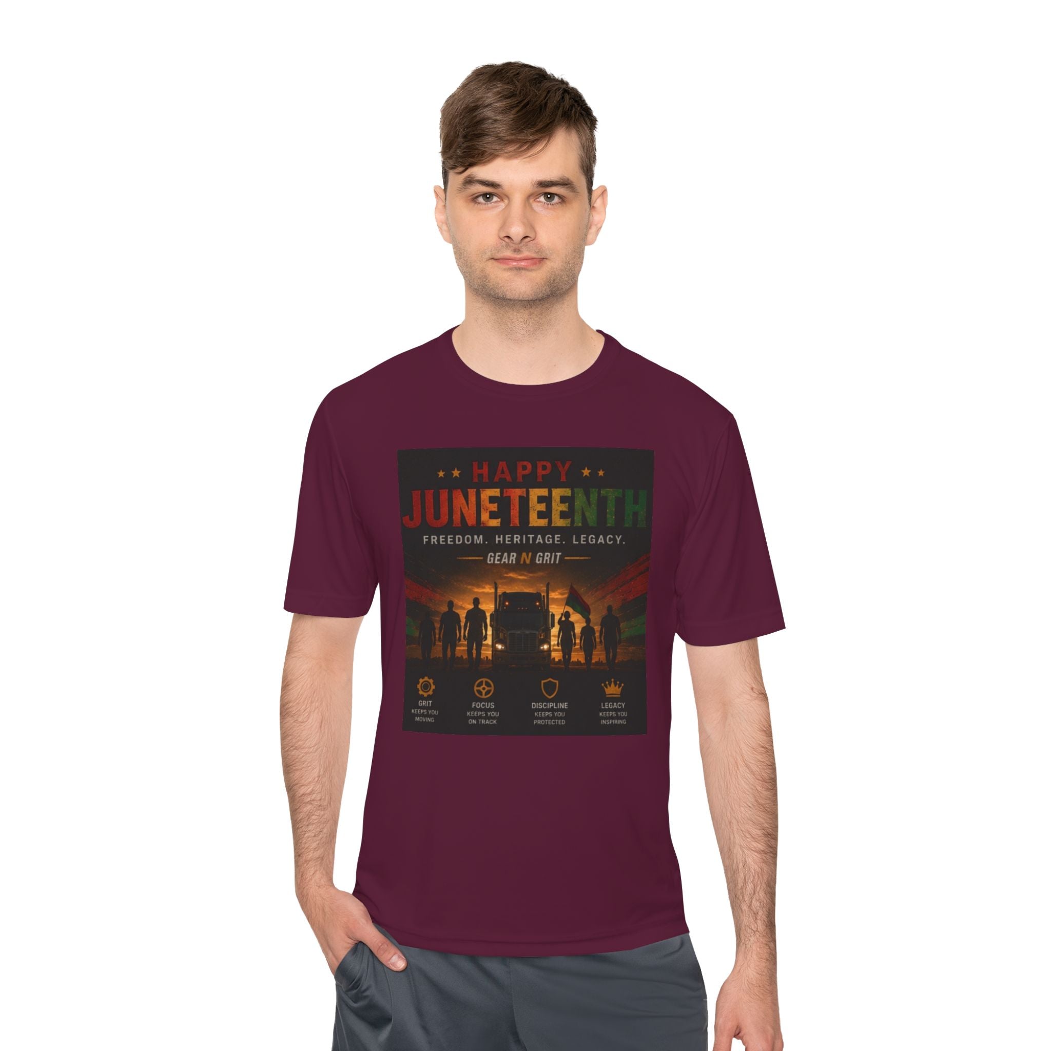 Gear & Grit Long Haul Performance Tee — Unisex Moisture-Wicking Trucker Shirt