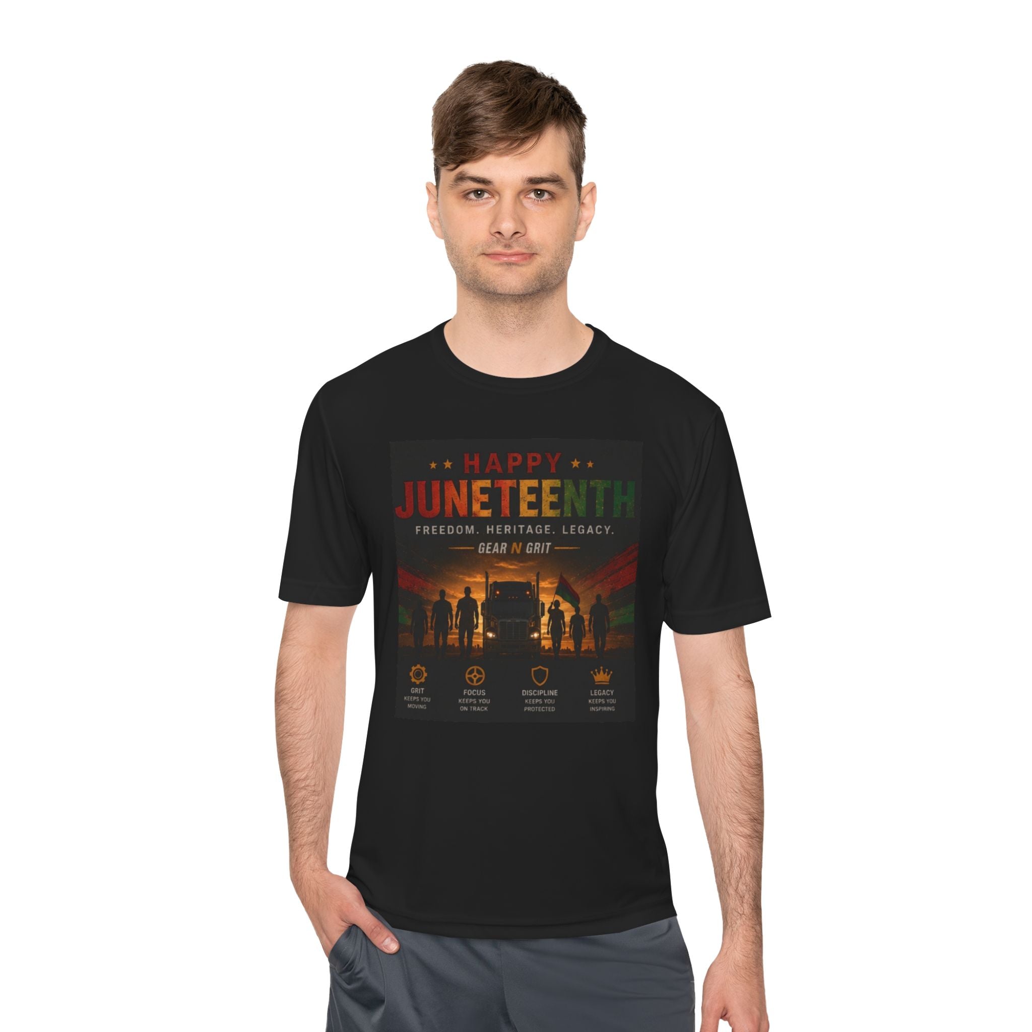 Gear & Grit Long Haul Performance Tee — Unisex Moisture-Wicking Trucker Shirt