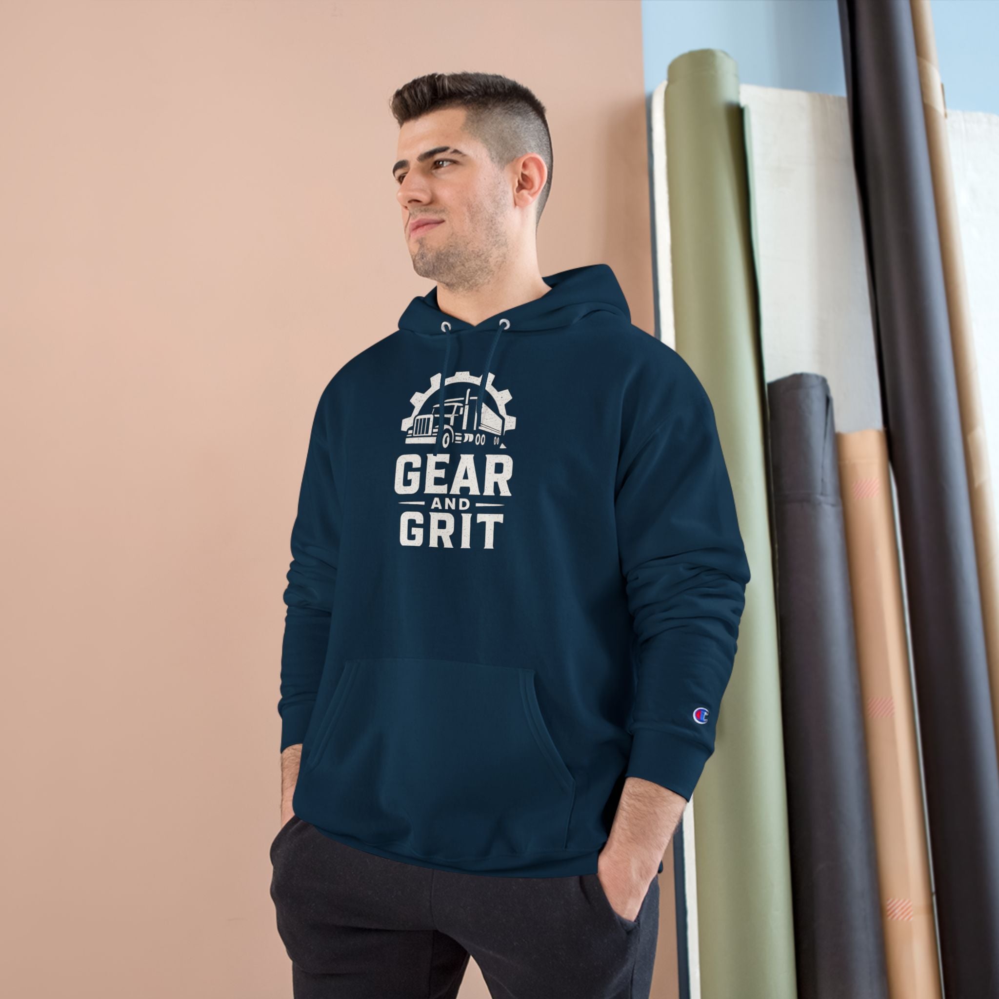 Steel Nerves with a Diesel Heart Hoodie — Champion Hoodie
