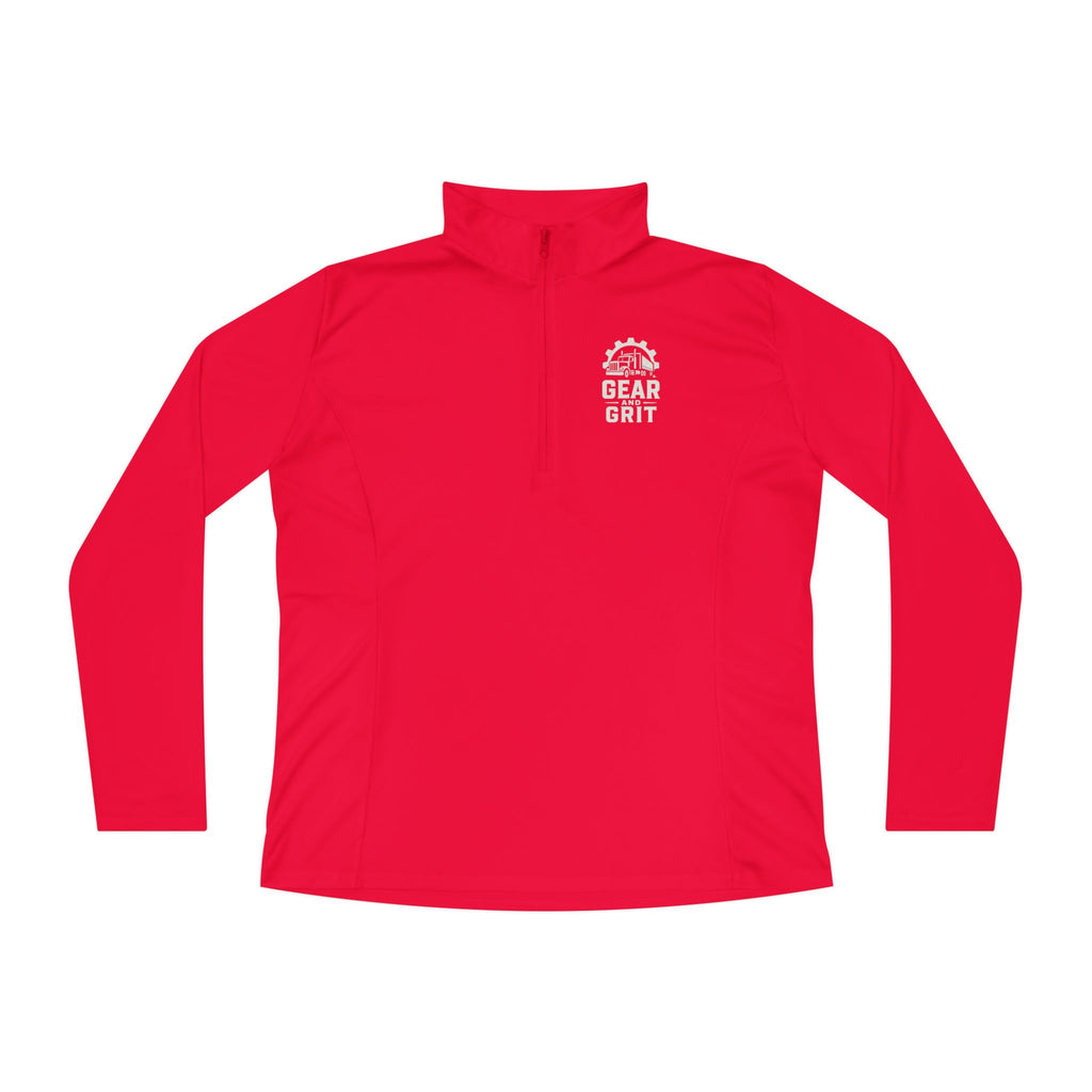 Truck-Hers Quarter-Zip Pullover – 'We Don't Follow Roads' Women's Trucking Graphic
