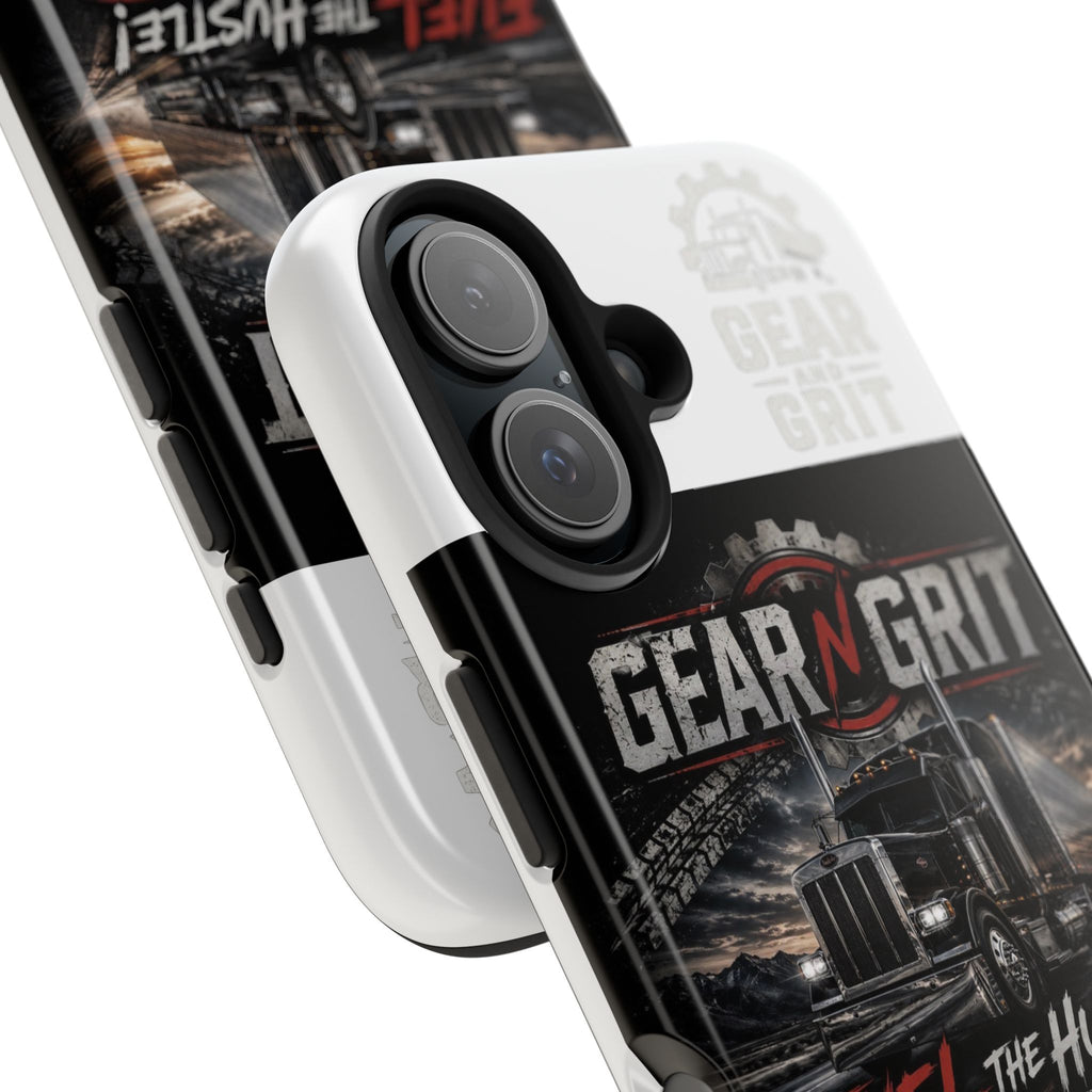 Gear N Grit Truck Driver Tough Phone Case — "Fuel the Hustle" with American Flag