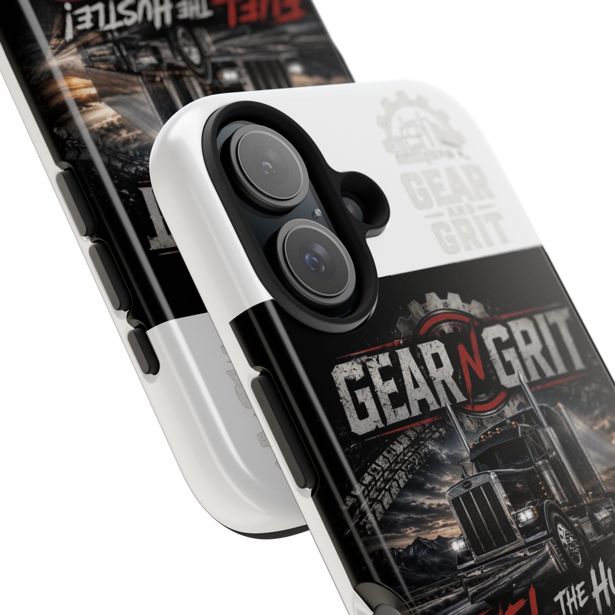 Gear N Grit Truck Driver Tough Phone Case — "Fuel the Hustle" with American Flag