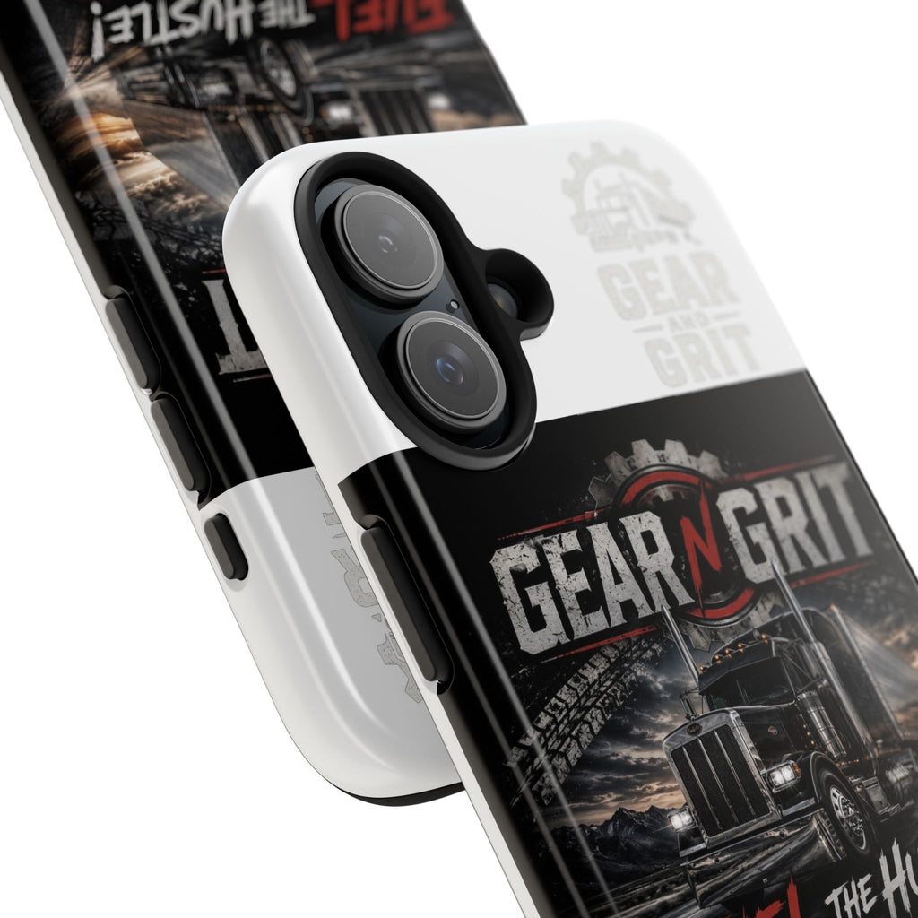 Gear N Grit Truck Driver Tough Phone Case — "Fuel the Hustle" with American Flag
