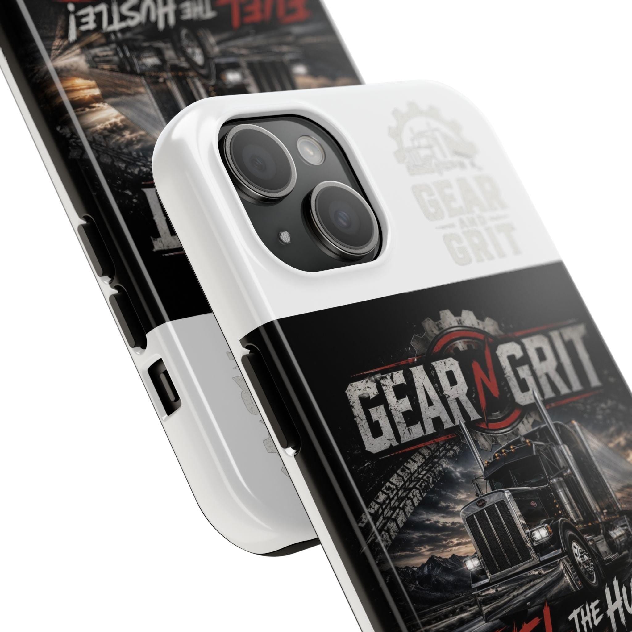 Gear N Grit Truck Driver Tough Phone Case — "Fuel the Hustle" with American Flag